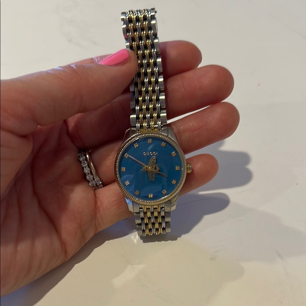 Gucci Women's Watch - Blue and Gold